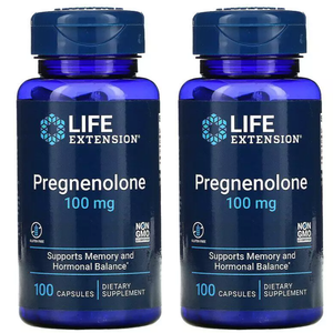 [200 Cápsulas] Pregnenolona 100 mg - Life Extension - 2 frascos