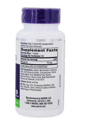 Melatonina 10mg Pastilha sublingual sabor CITRUS ou MORANGO - 60 compr - Natrol